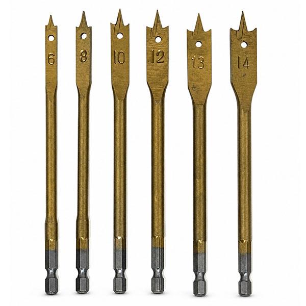 木工用フラットドリルビット 6本セット 6〜14mm 穴あけ 木工ドリル 六角軸 T359 |  | 01