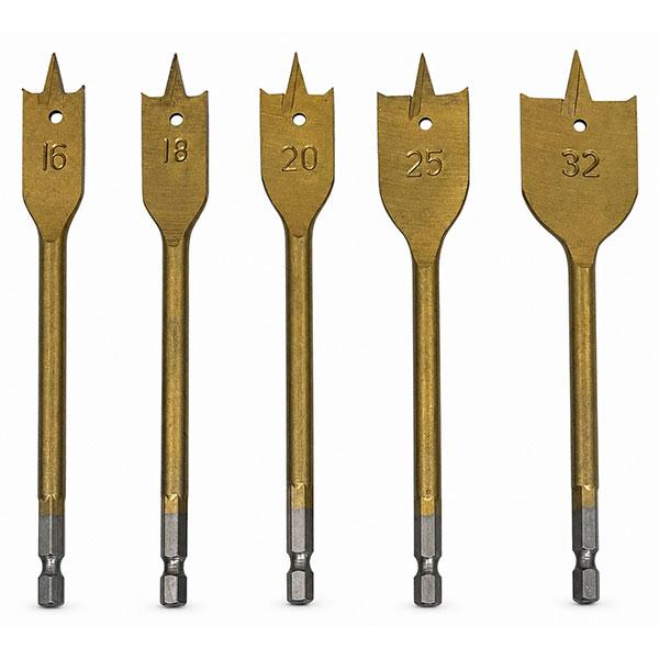 木工用フラットドリルビット 5本セット 16〜32mm 穴あけ 木工ドリル 六角軸 T360 |  | 01