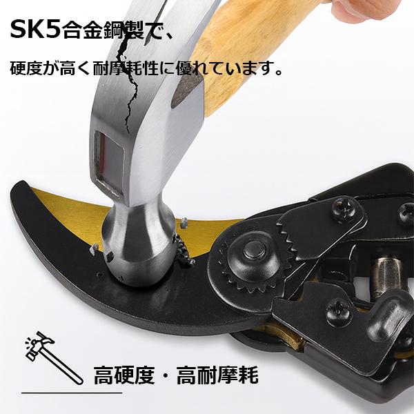 剪定ばさみ SK5鋼 人間工学設計 省力バネ 軽量 防錆 チタンコート ガーデニング 園芸用 T802 |  | 03