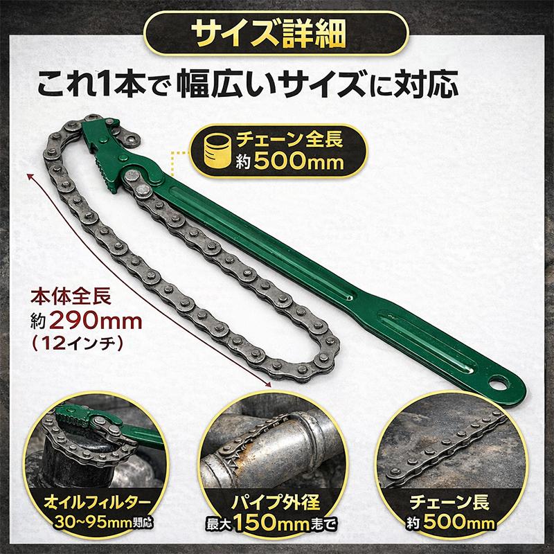 パイプレンチ　チェーント 楽天市場】HIT チェーンレンチ 14~89mm対応 1/4〜3 チェーン脱落防止