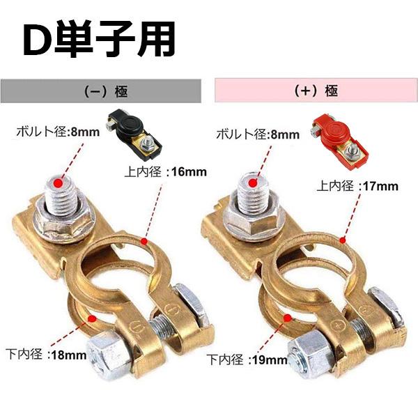 ボルトタイプ バッテリーターミナル D端子 +/- 2個セット YZA250 |  | 01