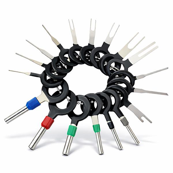 ターミナル ギボシ外し工具セット 18pc 車 バイクなどの配線コネクター外す専用工具