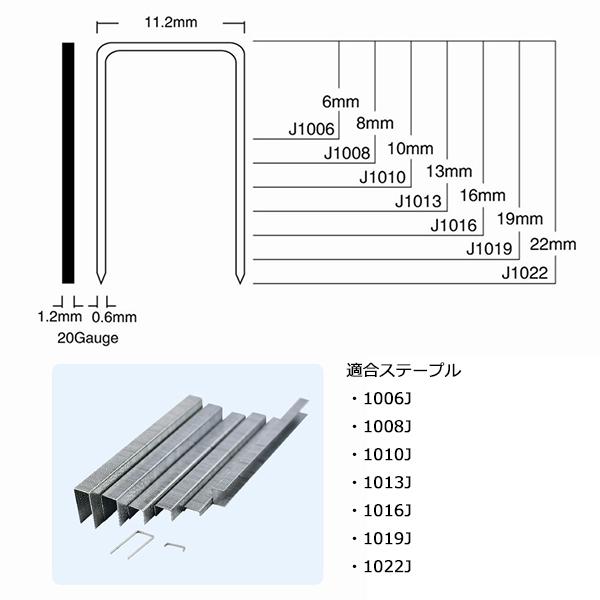 Yunasuke専用 エアタッカー 1022J U型ステープル針1000本付エアネイラ YZB009