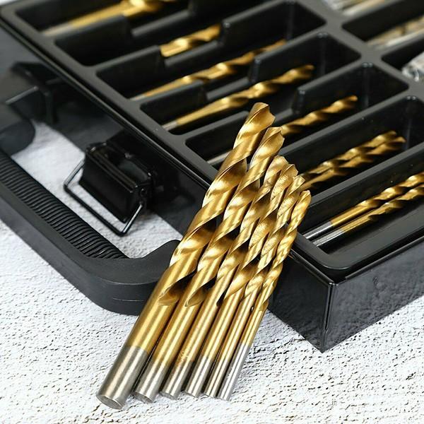 チタンコーティングドリル 1mm〜10mm 14サイズ99pcs 丸軸ドリルビット