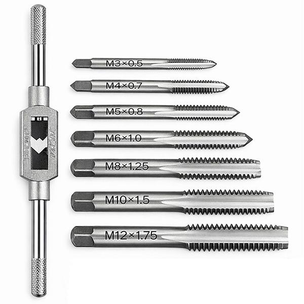 8pcタップレンチ M3-M12 タップ立て ネジ穴立て タップハンドル付き