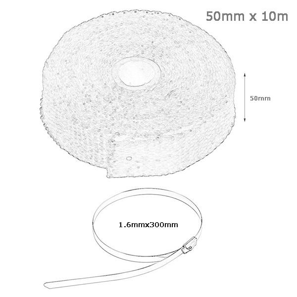 ベージュカラー マフラーサーモバンテージ 耐熱・断熱テープ 50mmx10m