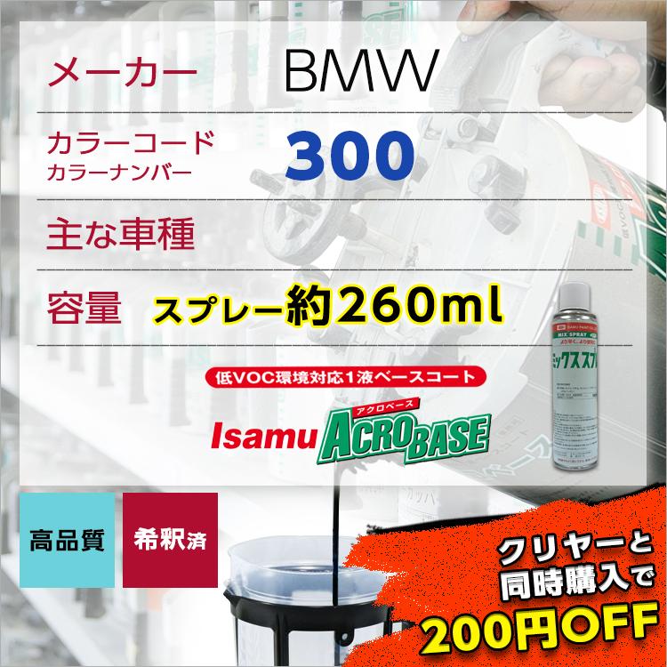 Bmw300 スプレー車用塗料 約260ml 脱脂剤付き 補修 タッチアップ カラーナンバー カラーコード 300 最安値挑戦中 Import S 300 ガレージヌクイ 通販 Yahoo ショッピング