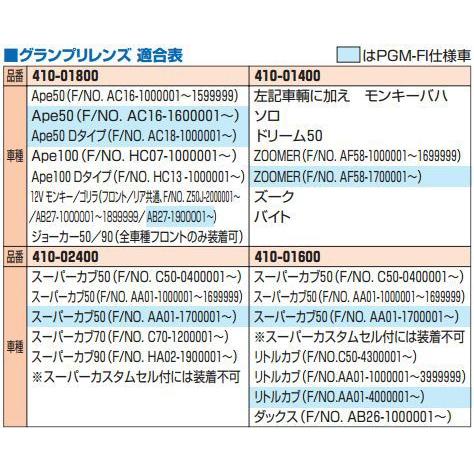 ナンカイ(南海部品)　スーパーカブ50　クリアテールレンズセット　410-01600｜garager30｜02