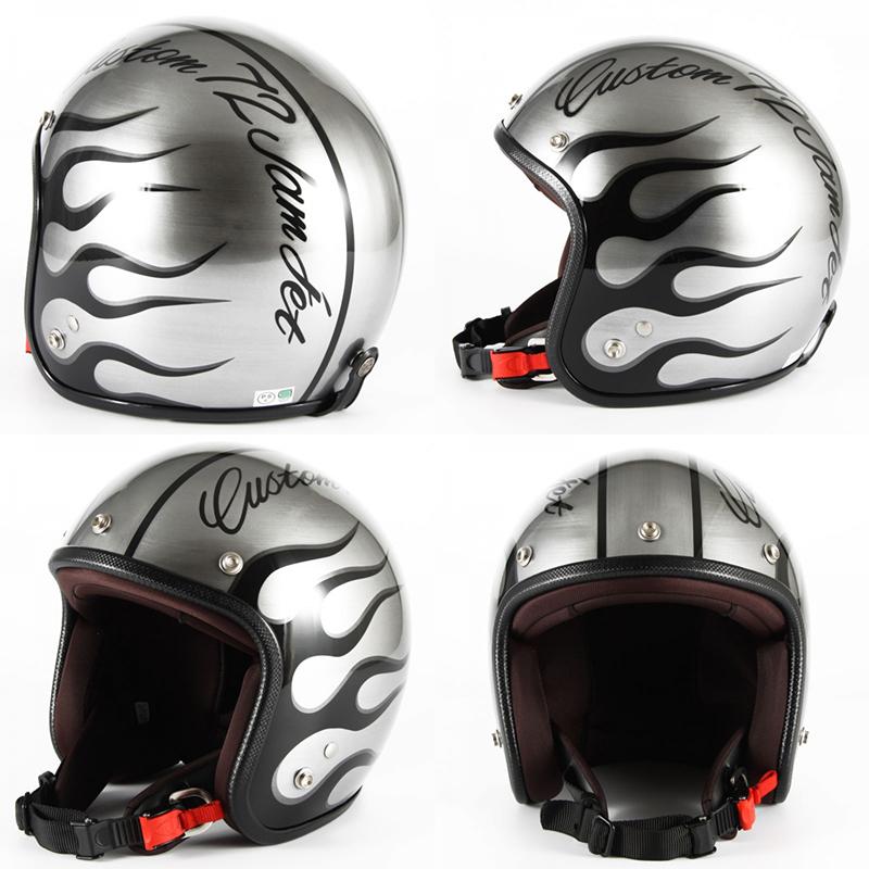 72JAM ジェットヘルメット　IRON FLAME シルバー 72JAM JET HELMET IRON FLAME シルバー エフェクトシルバー