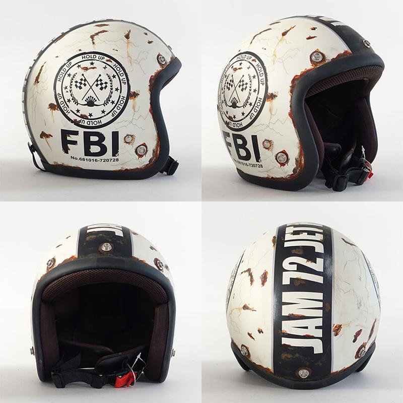 72JAM JET HELMET 72JAM JET JJ-02 aging F.B.I. JJ-02 F.B.I.