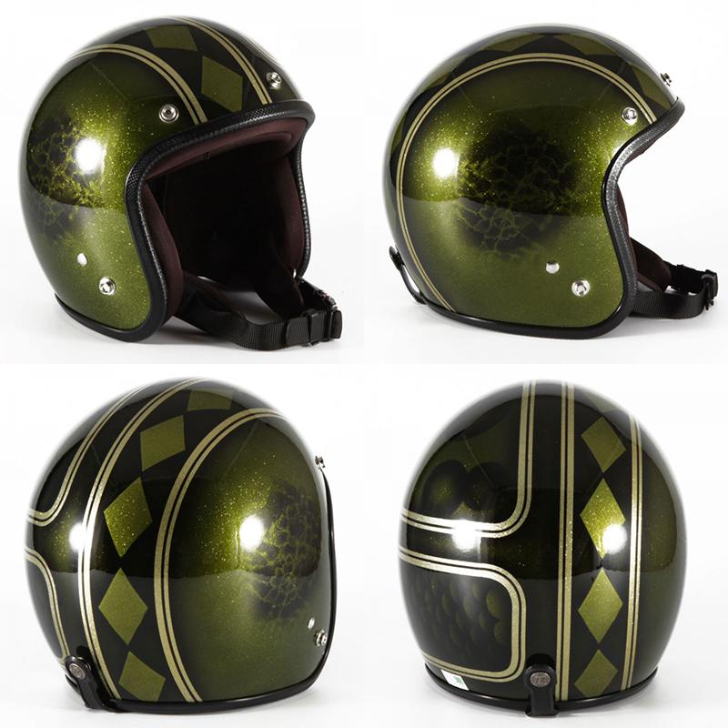 72JAM JET HELMET 72JAM JET JUGGLER G グリーン シルバーフレーク 