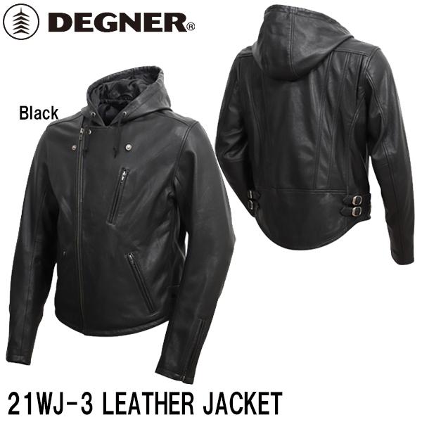 DEGNER 21WJ-3 フード付きレザーダブルジャケット LEATHER JACKET デグナー