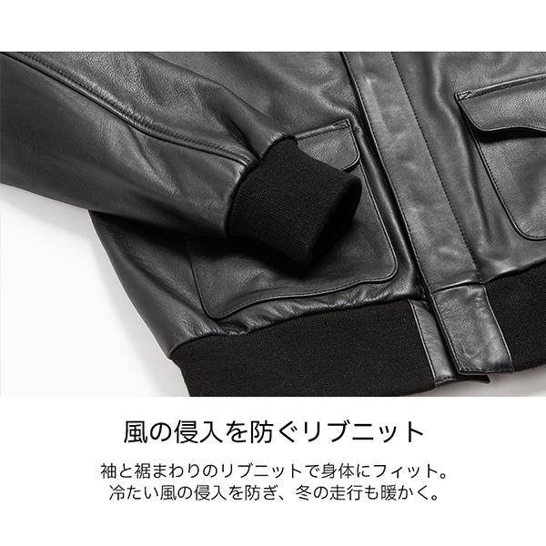 DEGNER 23WJ-7 レザーA-2ジャケット Leather A-2 Jacket 牛革 デグナー｜garager30｜05