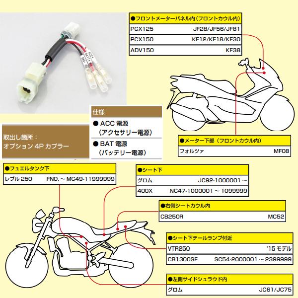 KITACO キタコ 電源取出しハーネス ホンダ タイプ1 756-9000100 KITACO キタコ 電源取出しハーネス ホンダ タイプ1 756-9000100