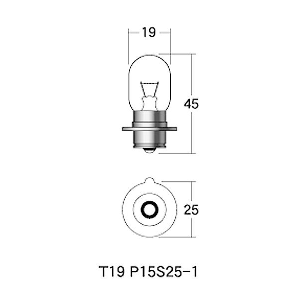 M＆H マツシマ PH7s T19 P15S25-1 クリア 6V 15w 1P 2052 ヘッド球