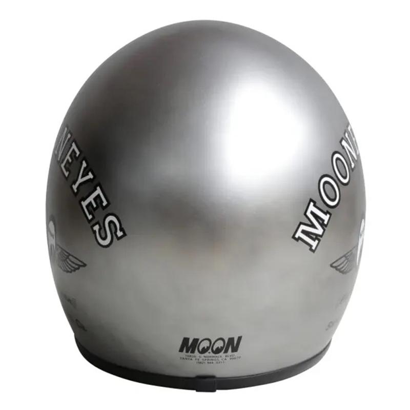 MOONEYES ジェットヘルメット シルバー MOONEYES MOONEYES OMH-029 Fly with MOON ジェットヘルメット METAL