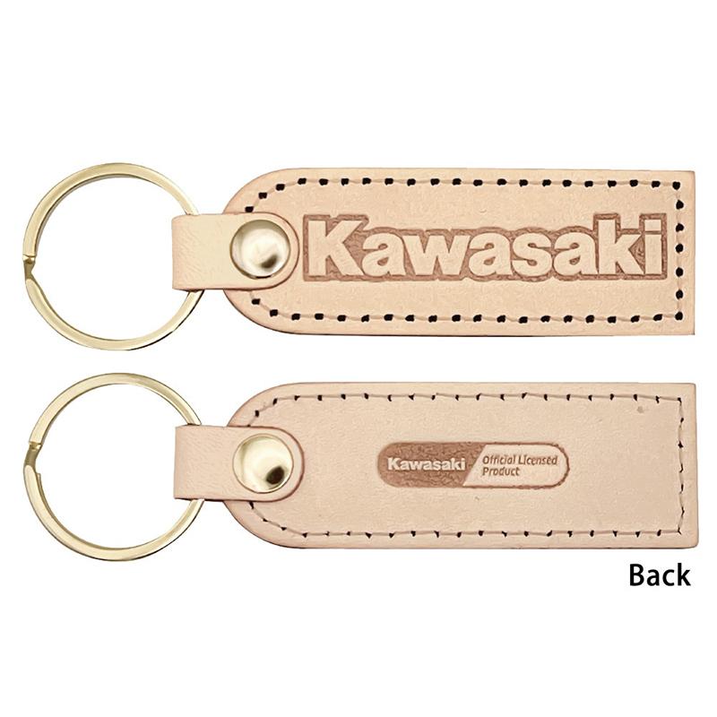 Kawasaki タンクエンブレム 国産 レザーキーホルダー カワサキ ロゴ