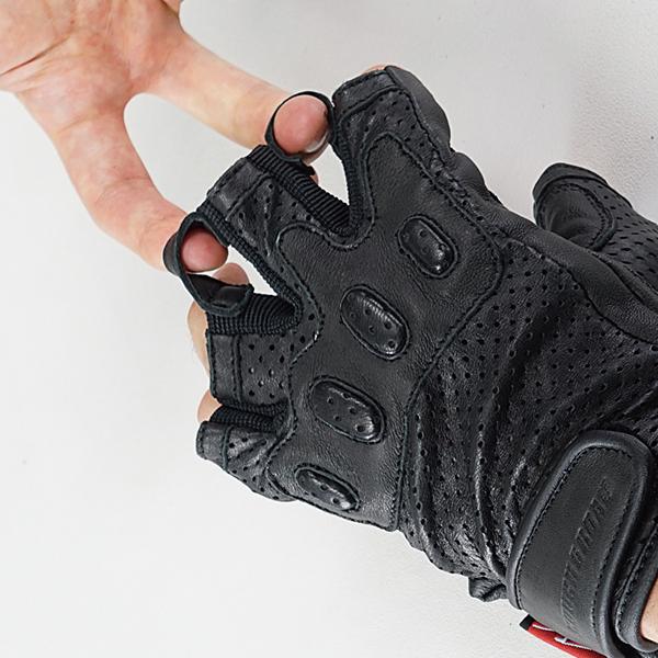 ラフ＆ロード RR8361 パンチングレザーハーフフィンガーグローブDS