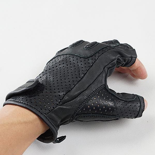 ラフ＆ロード RR8361 パンチングレザーハーフフィンガーグローブDS