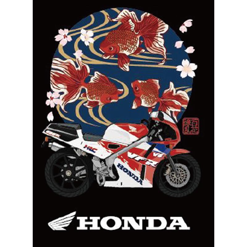 HONDA × 百花繚乱 コラボTシャツ 金魚×VFR400R ブラック Mサイズ