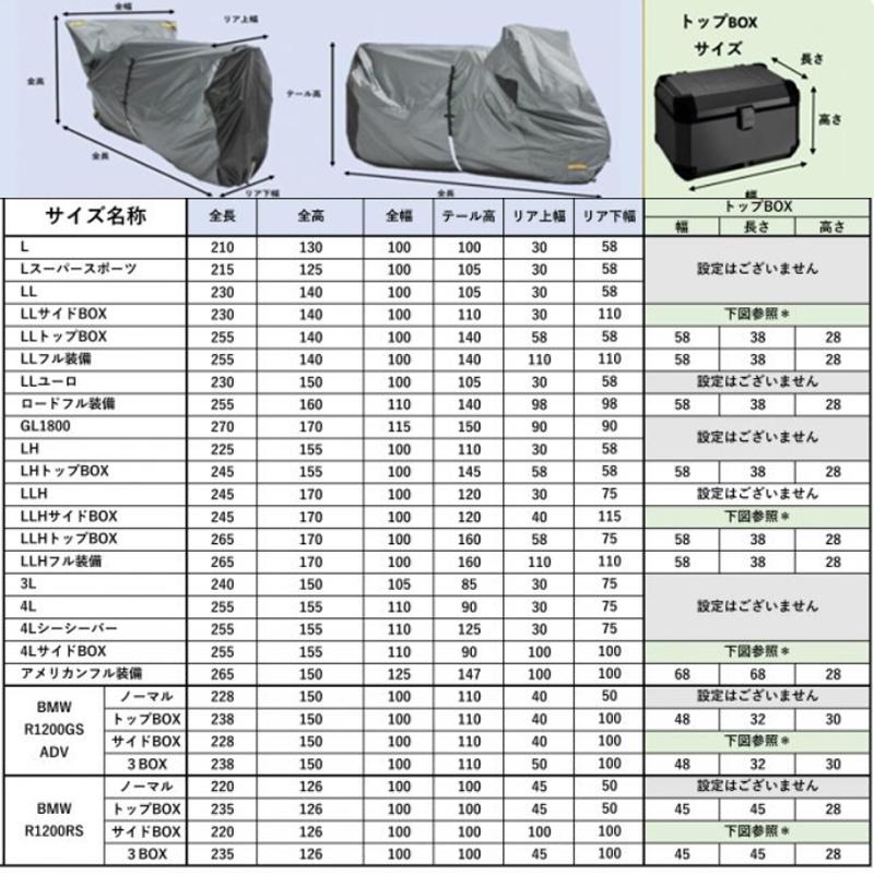 匠バイクカバー LLHフル装備サイズ バージョン2 車体カバー TA932-LLHF Ver2 レイト商会｜garager30｜03