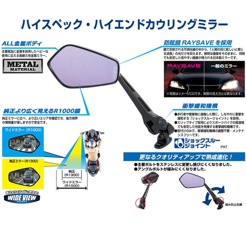 パーツ NAPOLEON COWLING MIRROR 11 NC-001 NAPOLEON タナックス カウリングミラー11 NC-001 TANAX NC001 : Garage