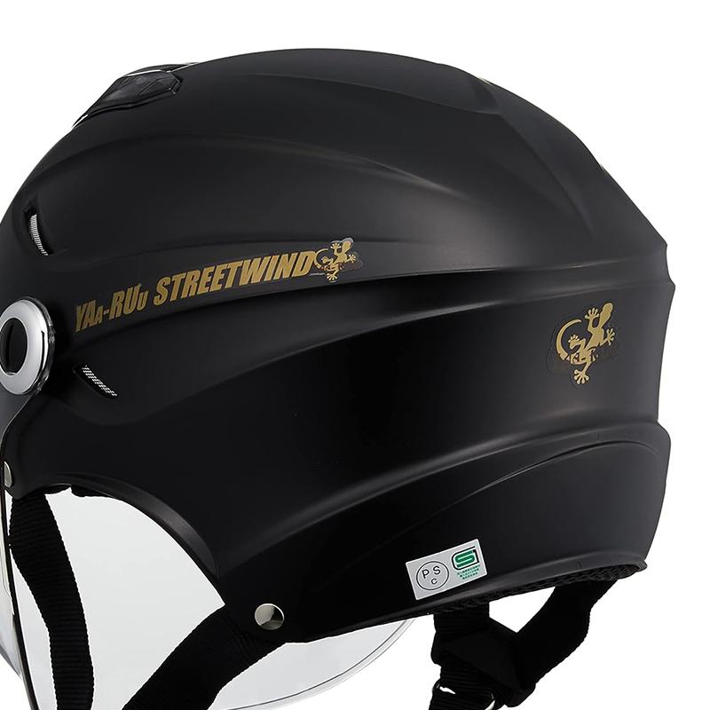 時*鐘様 ヤールーStreetwind ジェットヘルメット ブラック/ゴールド SPEED PIT スピードピット STR-W BT ヤールー ハーフヘルメット TNK