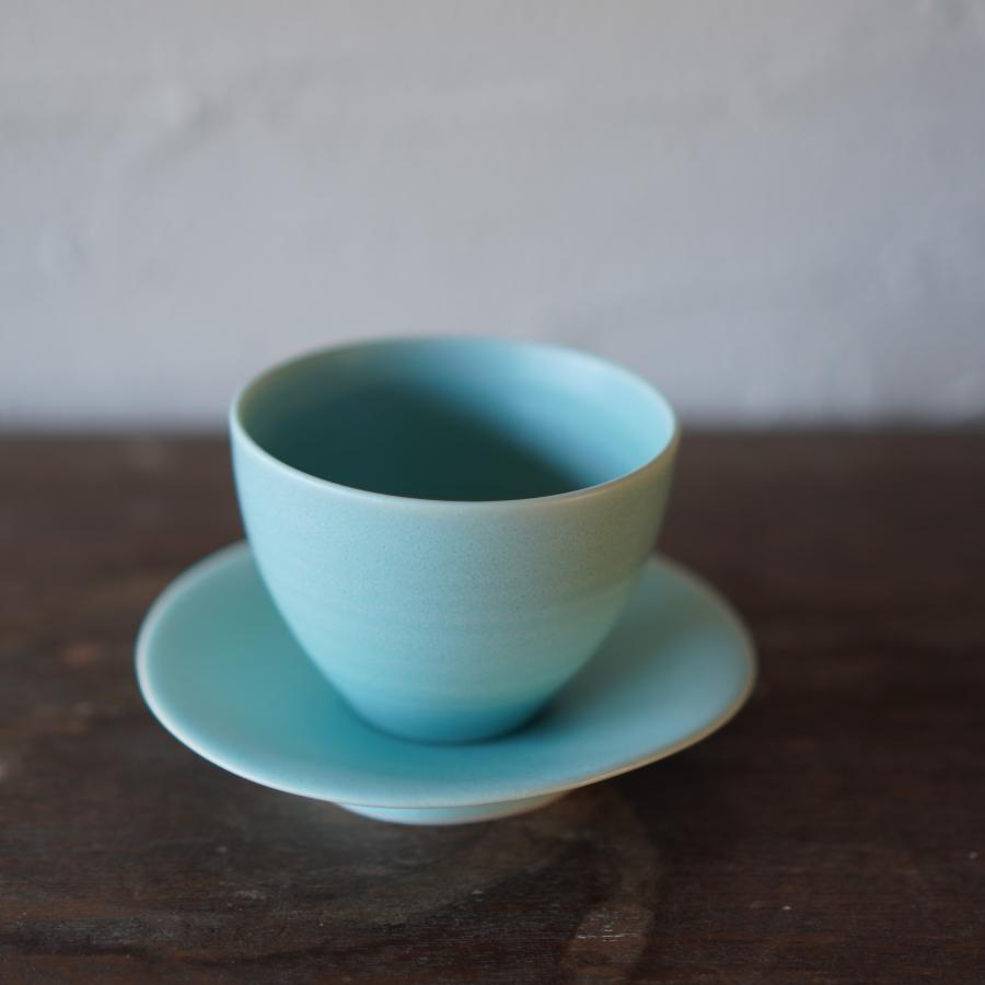 結 YUI 湯呑み フリーカップ 茶器 美濃焼 浅葱 白 シンプル ロロ SALIU
