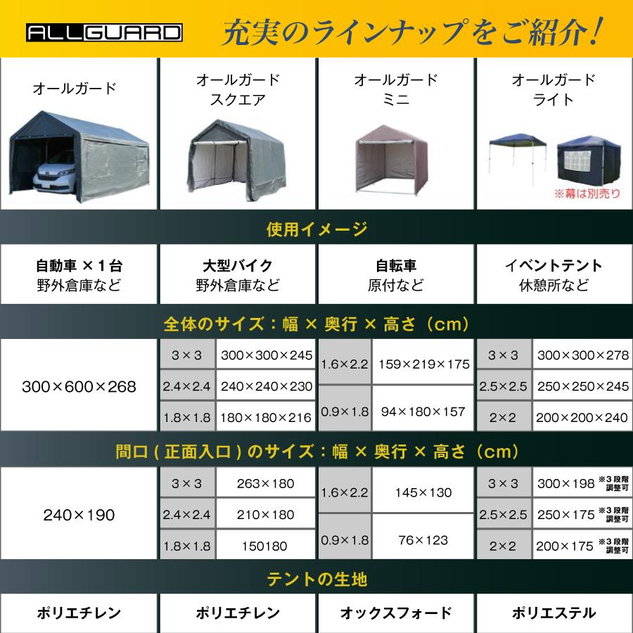 レビューで7000円相当プレゼント】ALL GUARD ガレージテント 3 レビューで7000円相当プレゼント】ALL GUARD ガレージテント 3