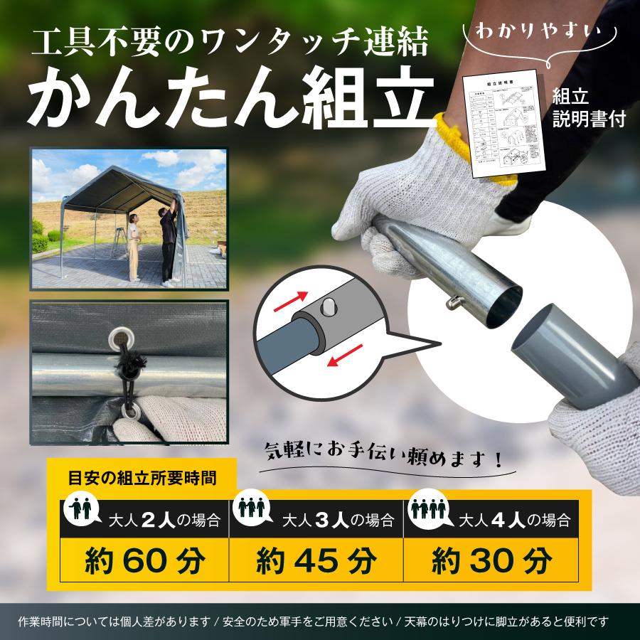 ALL GUARD ガレージテント 3×6m カバー カーポート パイプ車庫 ALL GUARD ガレージテント 3×6m カバー カーポート パイプ車庫