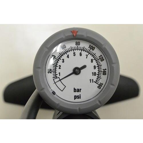 ヒロバ・ゼロ 自転車空気入れ フロアポンプ ゲージ付き[160psi(11bar)] （プラスチック製・クレバーバルブ搭載）仏式/米式/英式バルブ対応  ガレージ・ゼロ