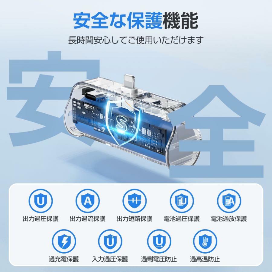 モバイルバッテリー 小型 軽量 5000mAh カードサイズ type C