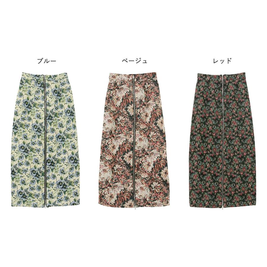 D&G フラワープリント タイトスカート 40 フロントジップゴブランタイトスカート ヴィンテージ フラワー