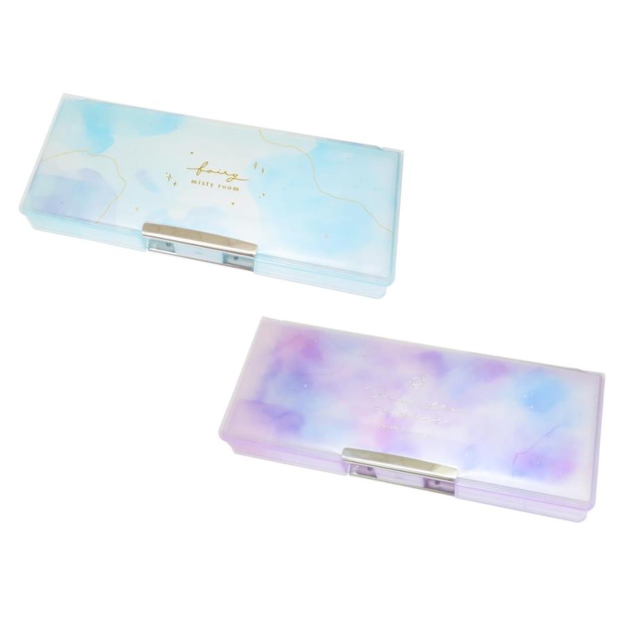 水彩 筆箱 箱型 両面 マーブル ソフトペンケース シアードロップ 筆