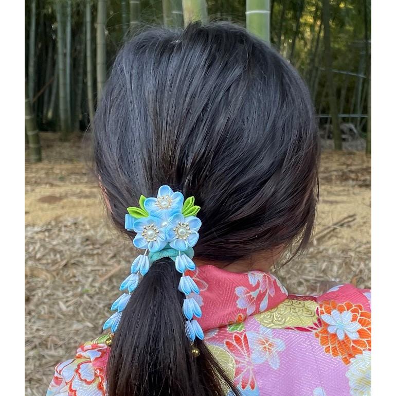 子供用 和風 髪飾り ヘアクリップ キッズ つまみ細工 赤 日本髪 ヘアアクセサリー 夏 浴衣 着物 花 七五三 お正月 ひな祭り｜garakuta-factory｜08