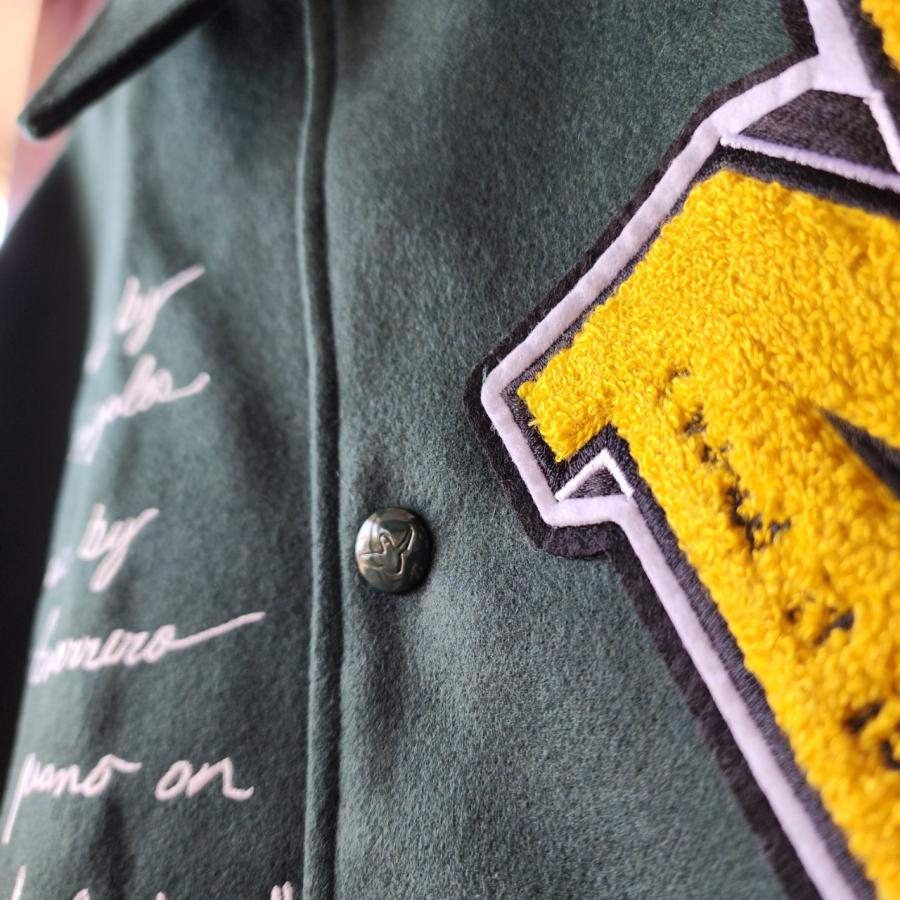 激レア X-LARGE レザー切替 スタジャン プリティーロゴ　グリーン　M 値下げ SALE a few good kids AFGK afewgoodkids おしゃれ