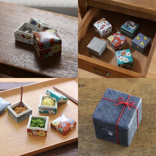 九谷焼 小箱 ジュエリーボックス 九谷焼色絵陶箱 〜彩〜 梅菊文