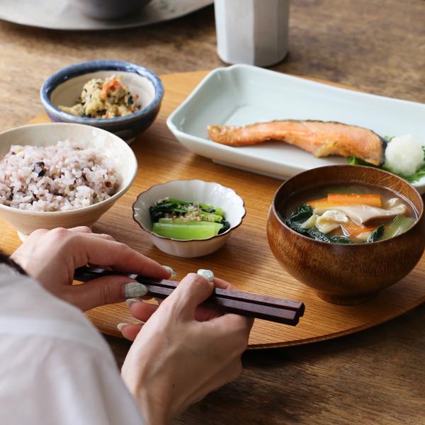 四十沢木材工芸 KITO 匙面折敷 丸 欅 木製 トレー ワンプレート 天然木