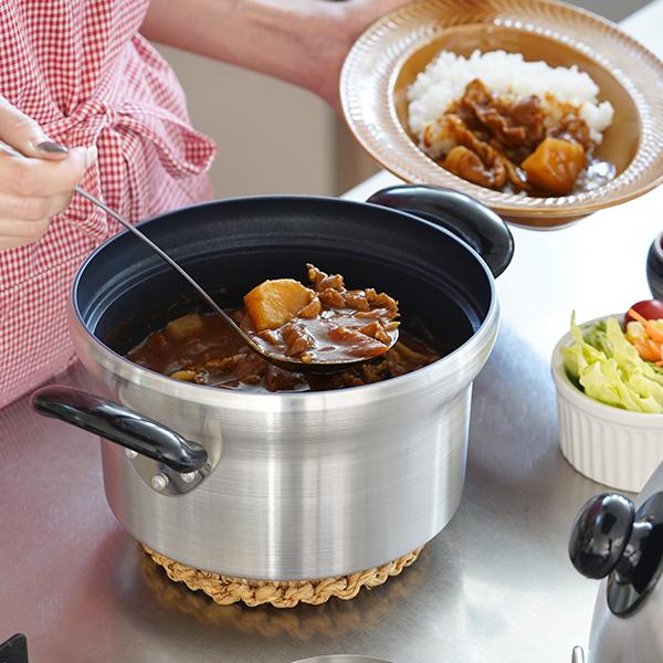 ambai 文化鍋 ガス火用 万能鍋 両手鍋 炊飯鍋 アルミ テフロン 直火 日本製の画像