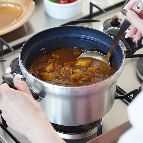 ambai 文化鍋 ガス火用 万能鍋 両手鍋 炊飯鍋 アルミ テフロン 直火 日本製の画像