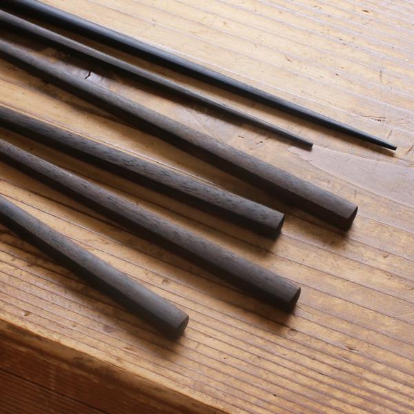 東屋 木箸 黒檀 箸 無塗装 四十沢木材工芸 日本製 お箸 : がらんどう