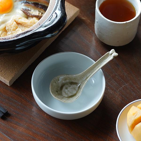 東屋 散蓮華 松灰 伊賀焼 日本製 陶器 レンゲ スプーン : がらんどう