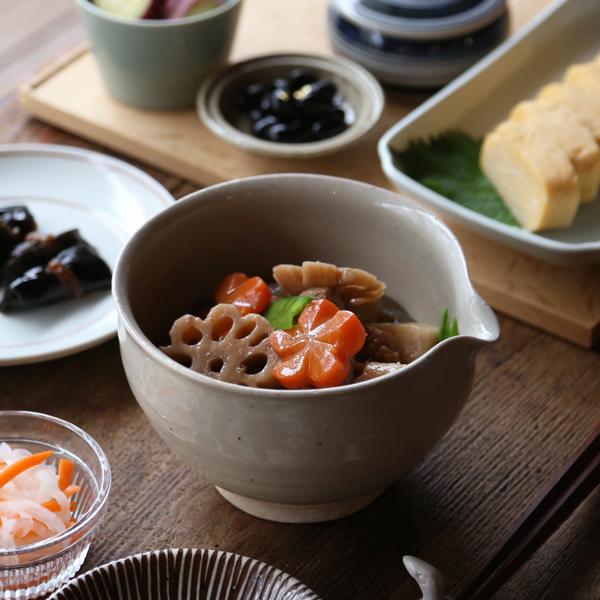 東屋 片口鉢 石灰 伊賀焼 日本製 陶器 鉢 片口 盛り鉢 : がらんどう 手
