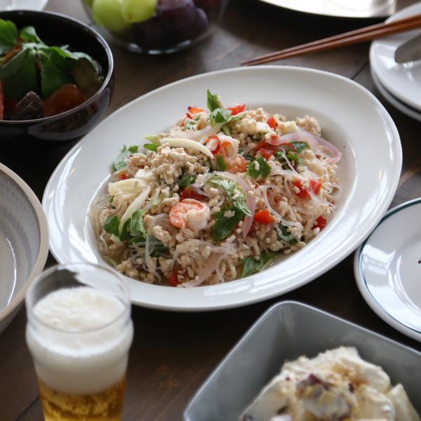 東屋 白吉 波佐見焼 お皿 楕円皿 リム皿 カレー スパゲッティ