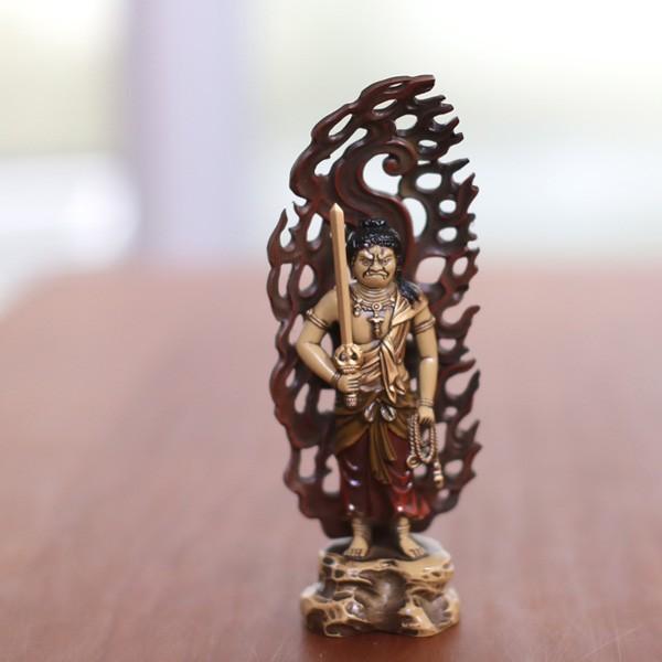 仏像 不動明王 黄 15.5cm : がらんどう 手仕事品と贈り物 - 通販