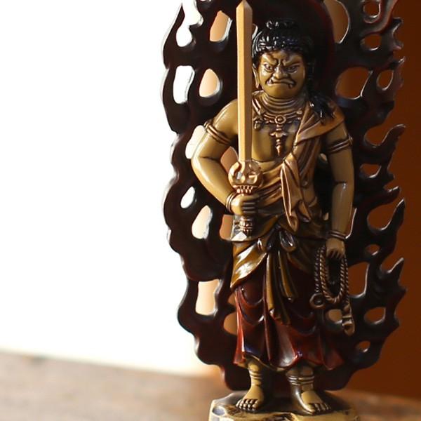 仏像 不動明王 黄 15.5cm : がらんどう 手仕事品と贈り物 - 通販