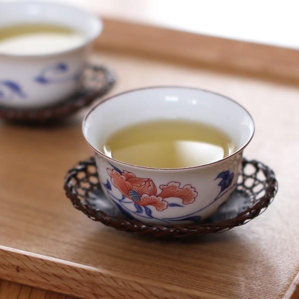 茶托 平安銅政 黄銅 網代茶托 煎茶 小判 : がらんどう 手仕事品と 