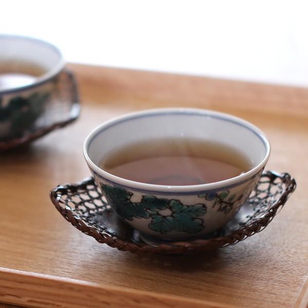 茶托 平安銅政 黄銅 網代茶托 番茶 角 : がらんどう 手仕事品と贈り物