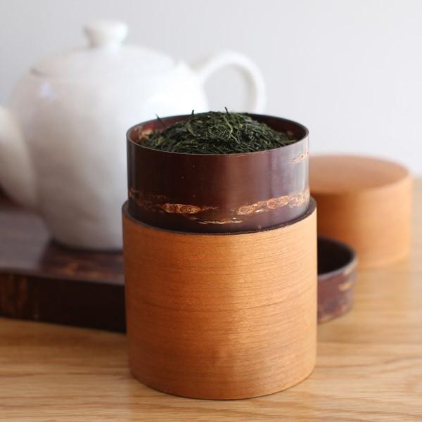 送料無料 茶筒 桜皮 帯筒 さくら 大 藤木伝四郎商店 桜皮細工 角館 樺
