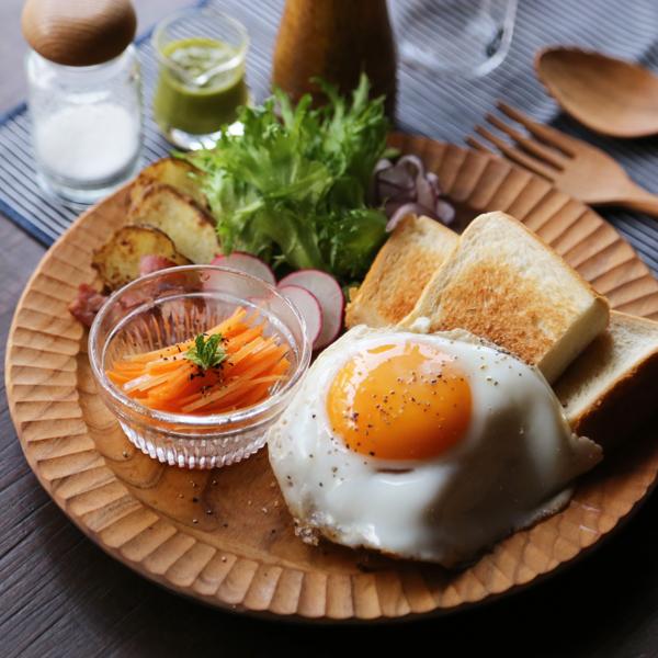 ドモク堂 カレー皿 24cm リム皿 パスタ皿 お皿 木製 山桜 天然木